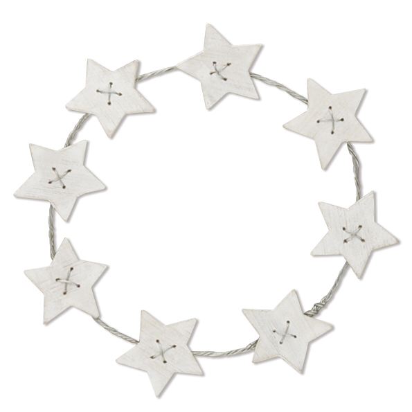 Small white wooden star’s wreath by East of India
