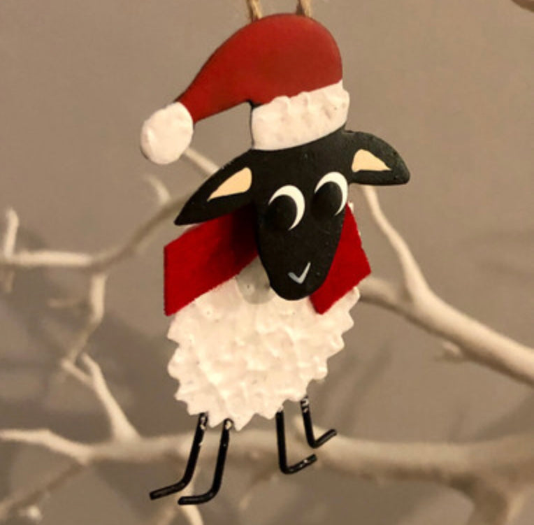 Sheep hanging decoration. All I want for Christmas is ewe. Christmas decoration by Shoeless Joe