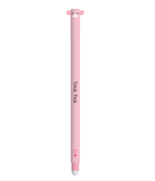 Piggy erasable pink ink pen. Think pink. Legami