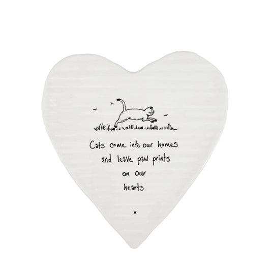 Heart shape coaster- Cats come into our homes & leave paw prints on our hearts