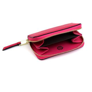 Crimson faux leather coin purse