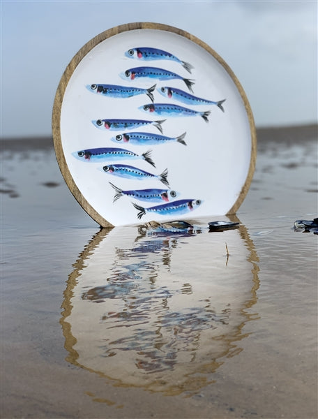 Large sardine design Mango wood tray