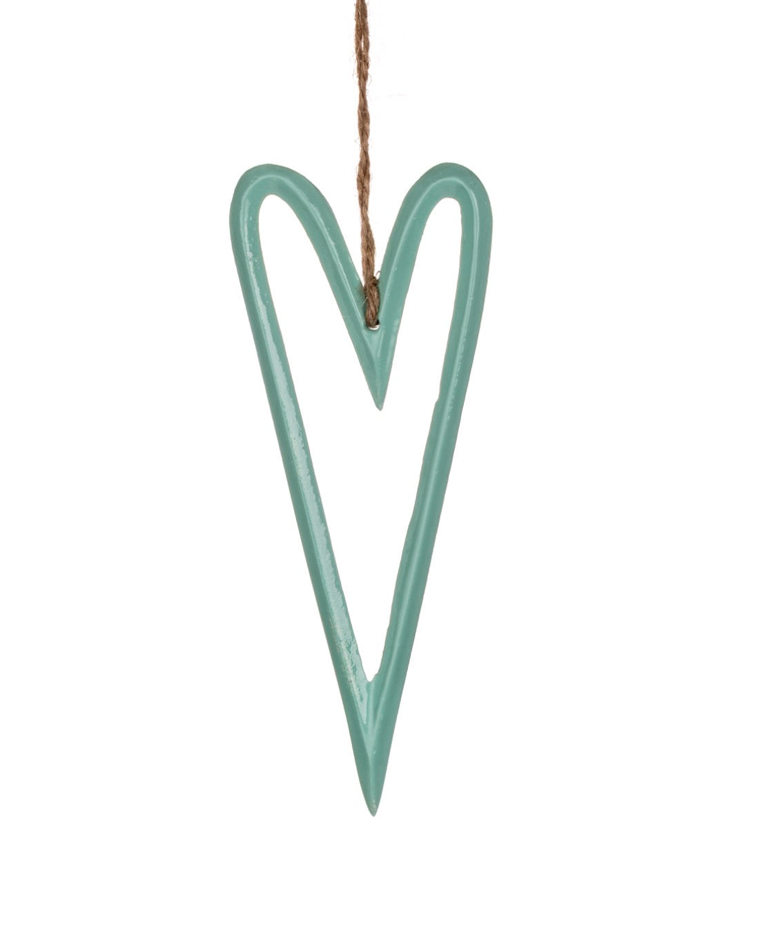 Mint Hollow Heart hanging decoration.