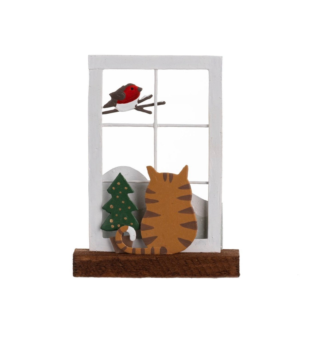 Window Gazing Cat standing ornament