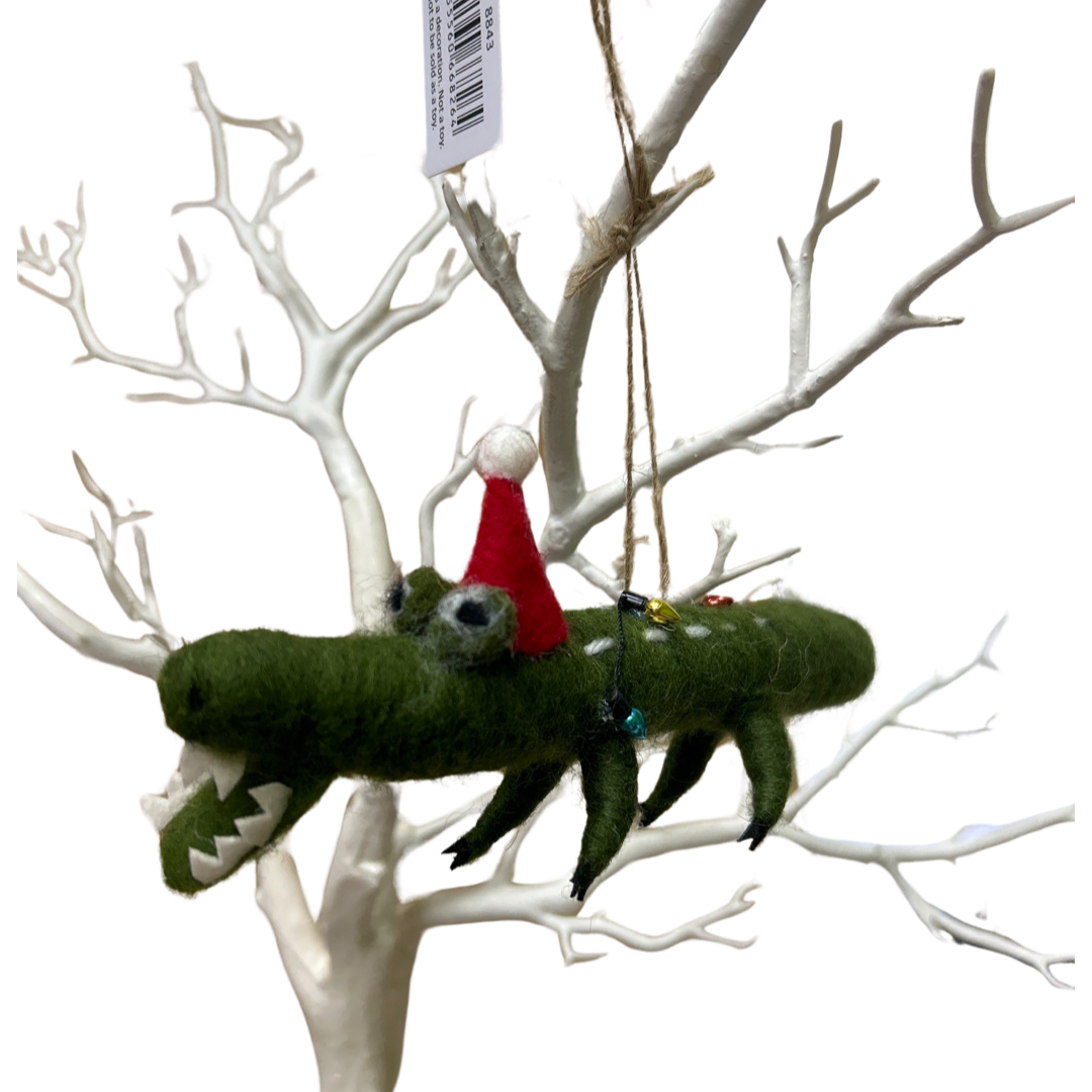 Christmas Crocodile hanging decoration