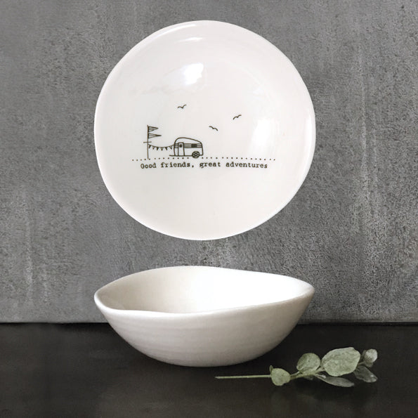 Medium trinket dish by East of India. Good friends, great adventures.