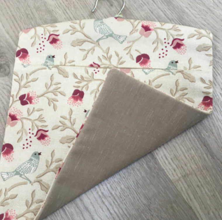 Fabric peg bag handmade by Stella’s stitchcraft.