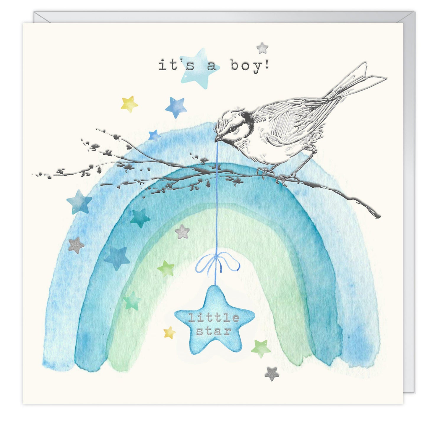 A little Star. Baby boy card.