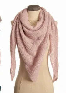 Blush Zig-Zag & Diamond Wrap - Super Soft Poly Yarn