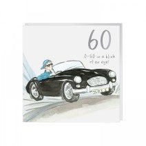 0-60 in the blink of an eye, 60th birthday card