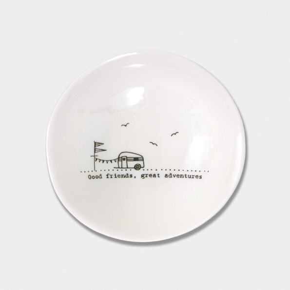 Medium trinket dish by East of India. Good friends, great adventures.