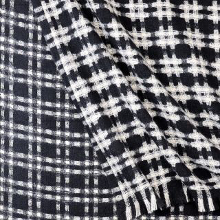 Black and white crosshatch weave scarf
