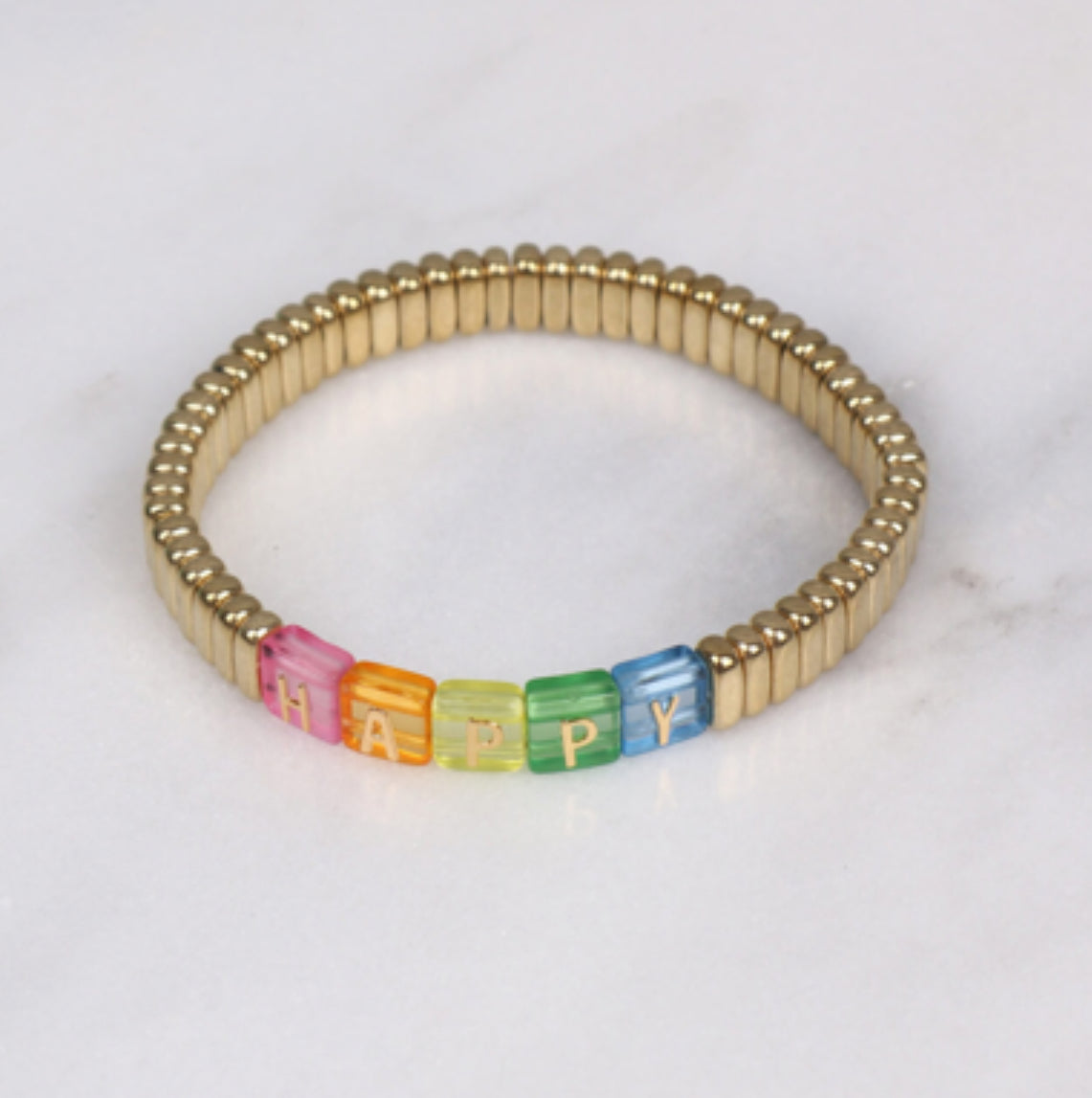 Happy gold enamel bracelet