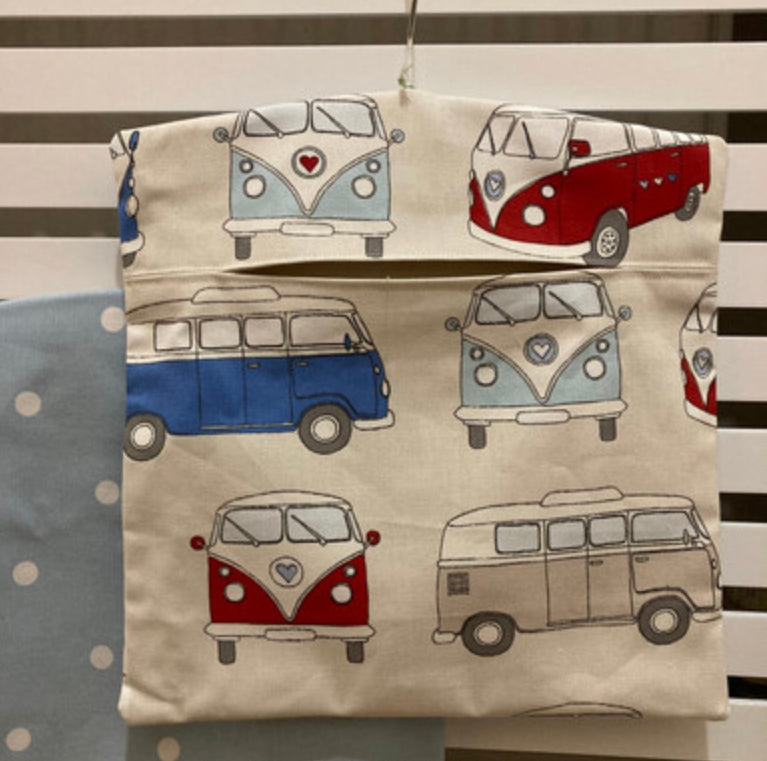 Fabric peg bag handmade by Stella’s stitchcraft.