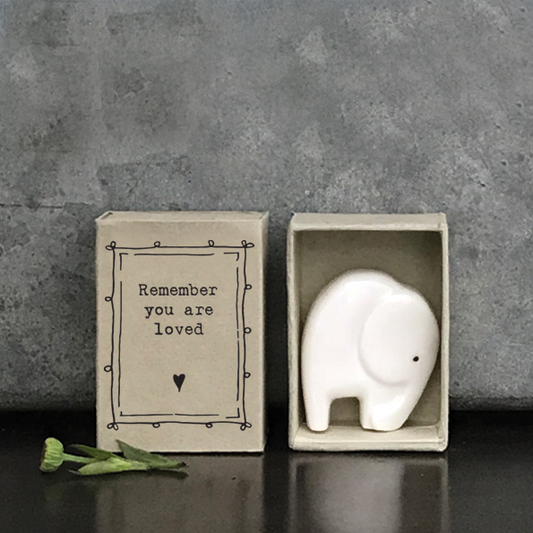 Matchbox elephant by East of India - Remember you are loved