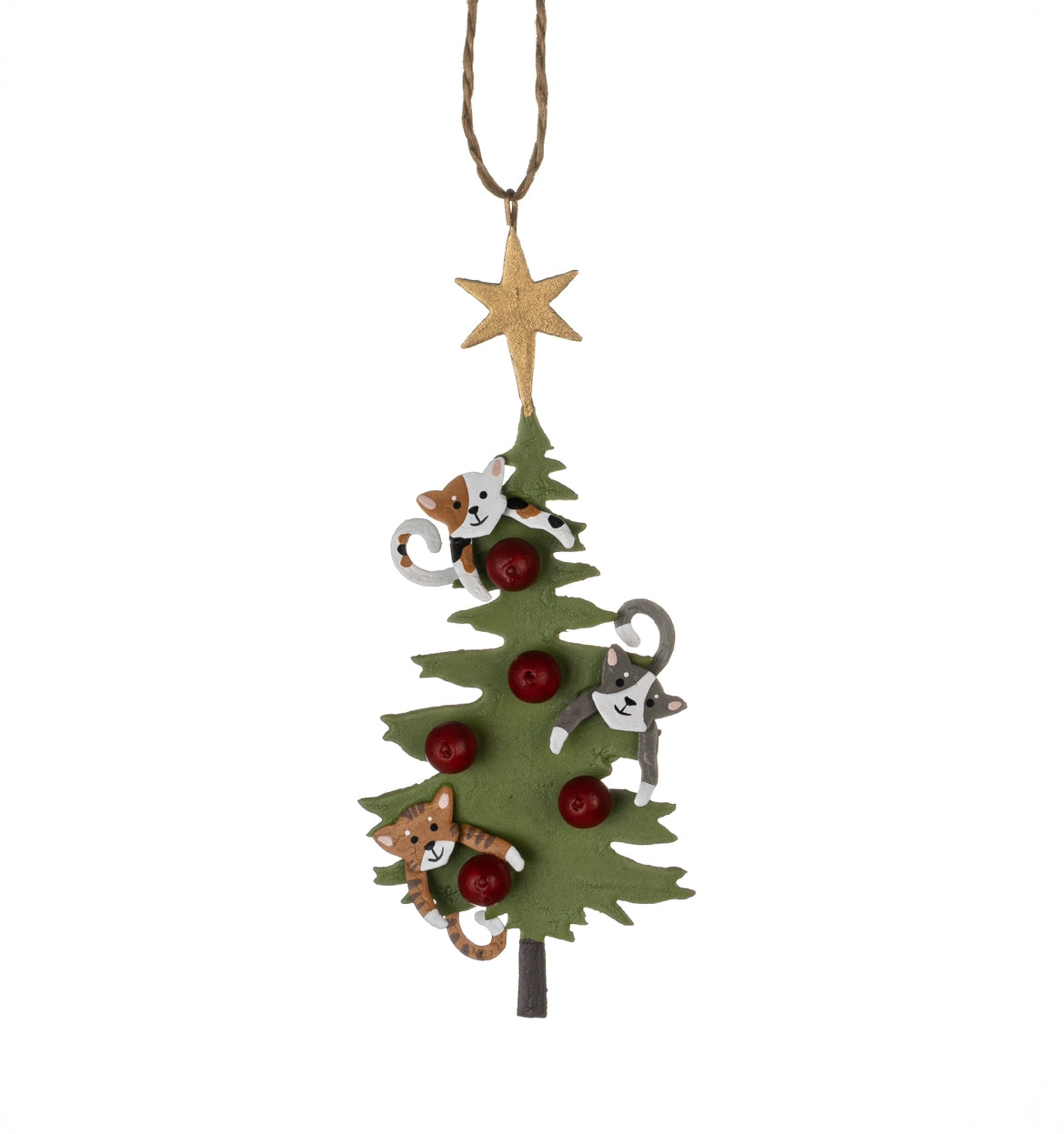 Cats in the Christmas Tree hanging decoration