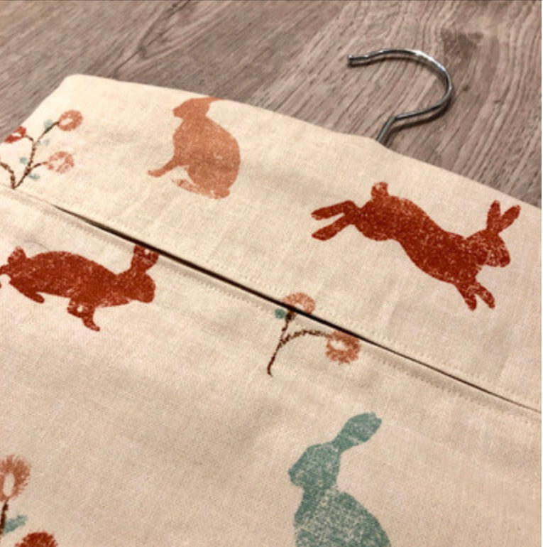 Fabric peg bag handmade by Stella’s stitchcraft.
