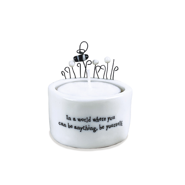 In a world where you can be anything be yourself, bee t-light holder by east of India