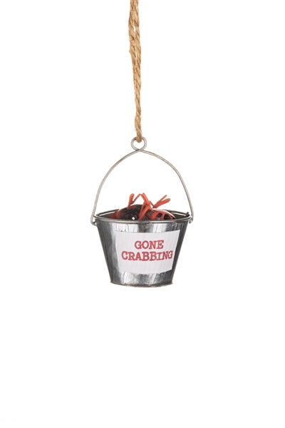 Gone Crabbing bucket hanging decoration by Shoeless Joe