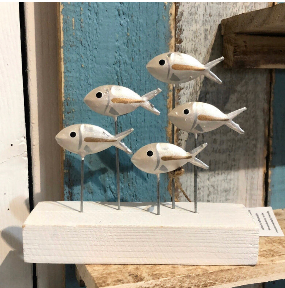 Fresh water shoal of fish. Ornament by Shoeless Joe.
