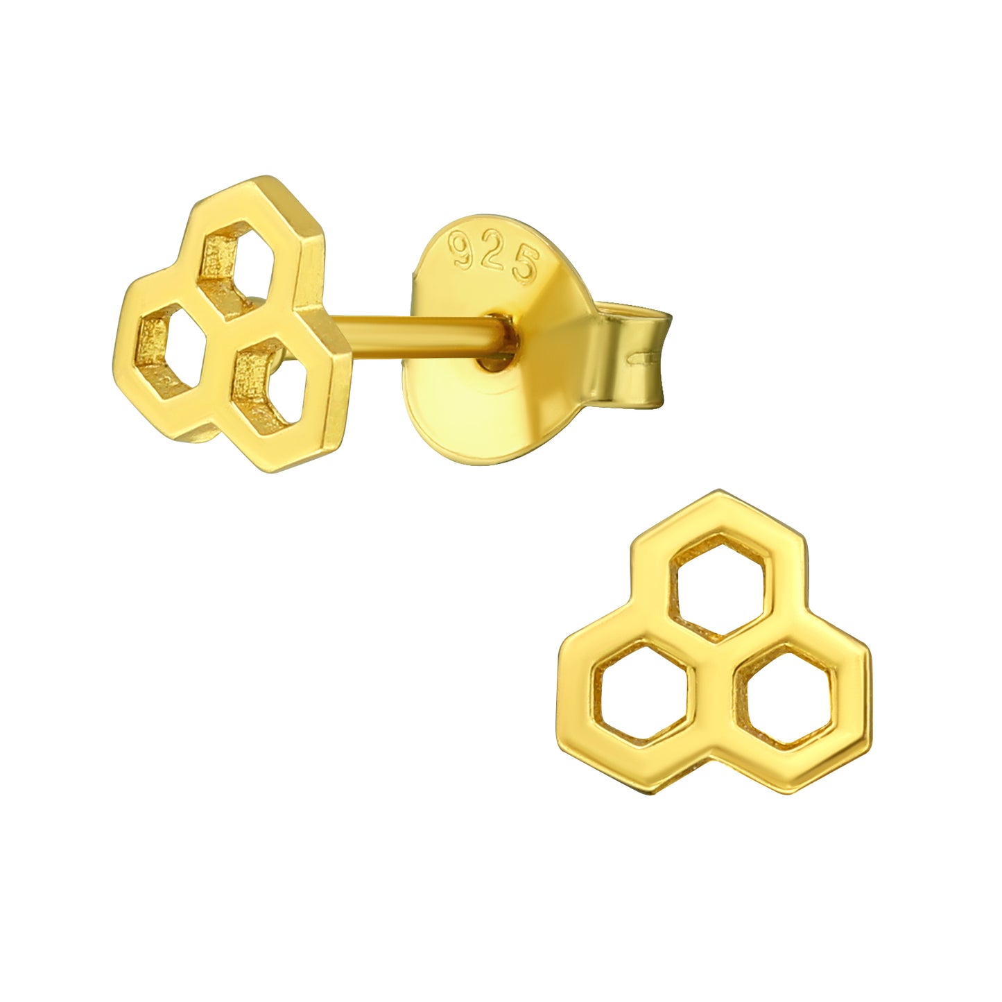 Honey comb gold studs