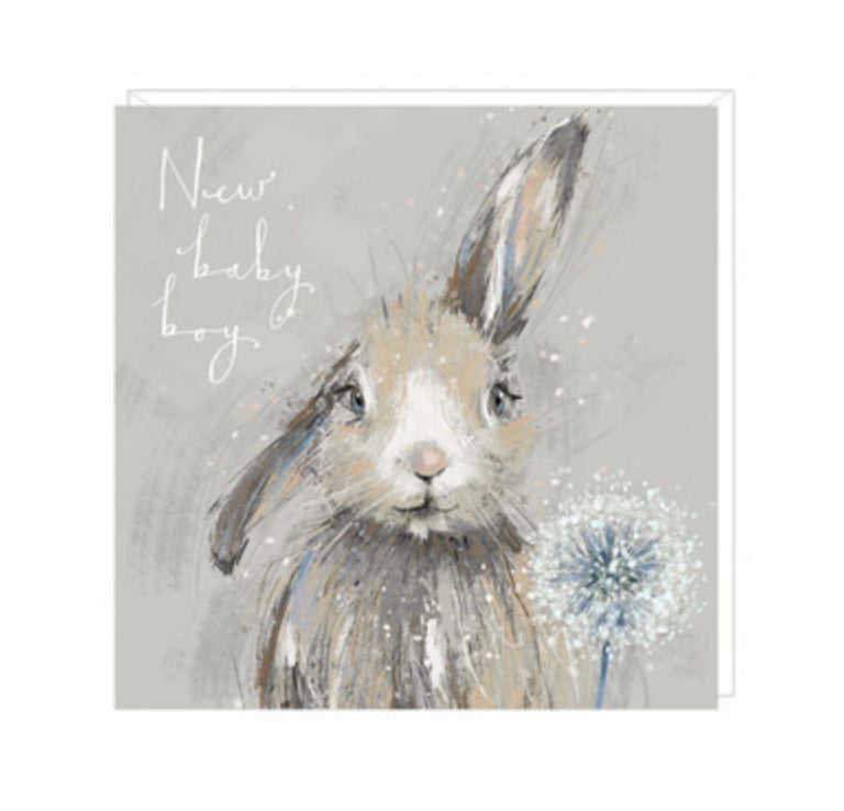 Baby boy bunny card