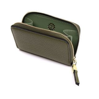 Olive faux leather coin purse