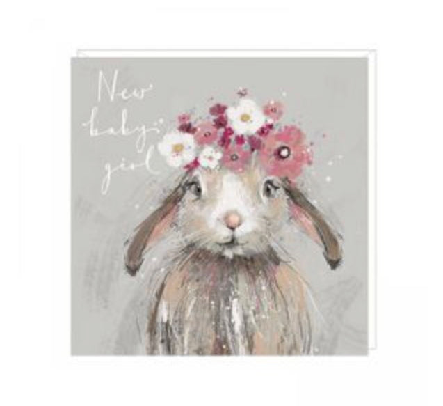 Baby bunny girl card