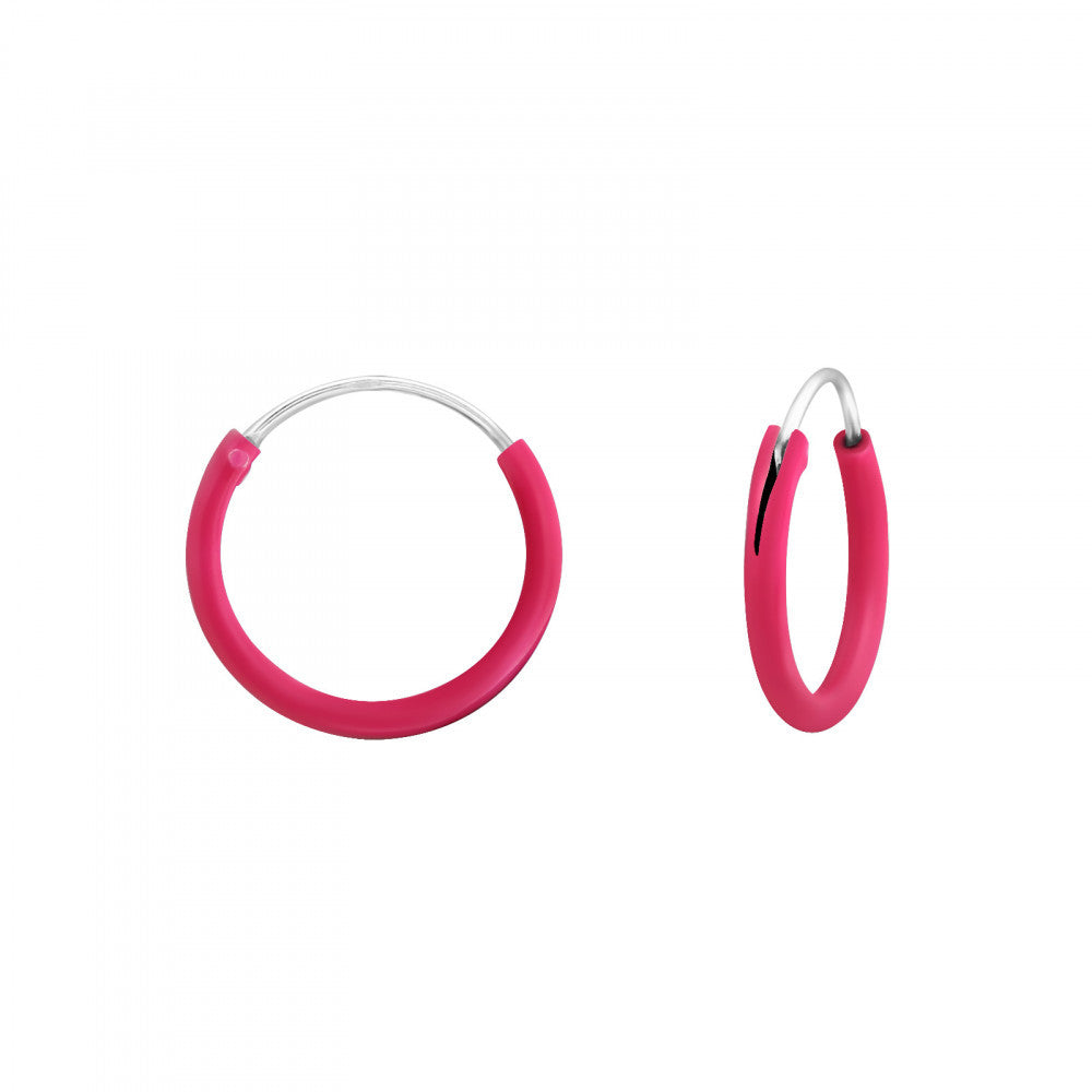 Blue or pink small hoop earrings