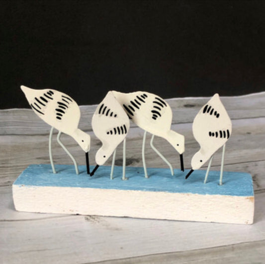 Wading avocets standing ornament by Shoeless Joe