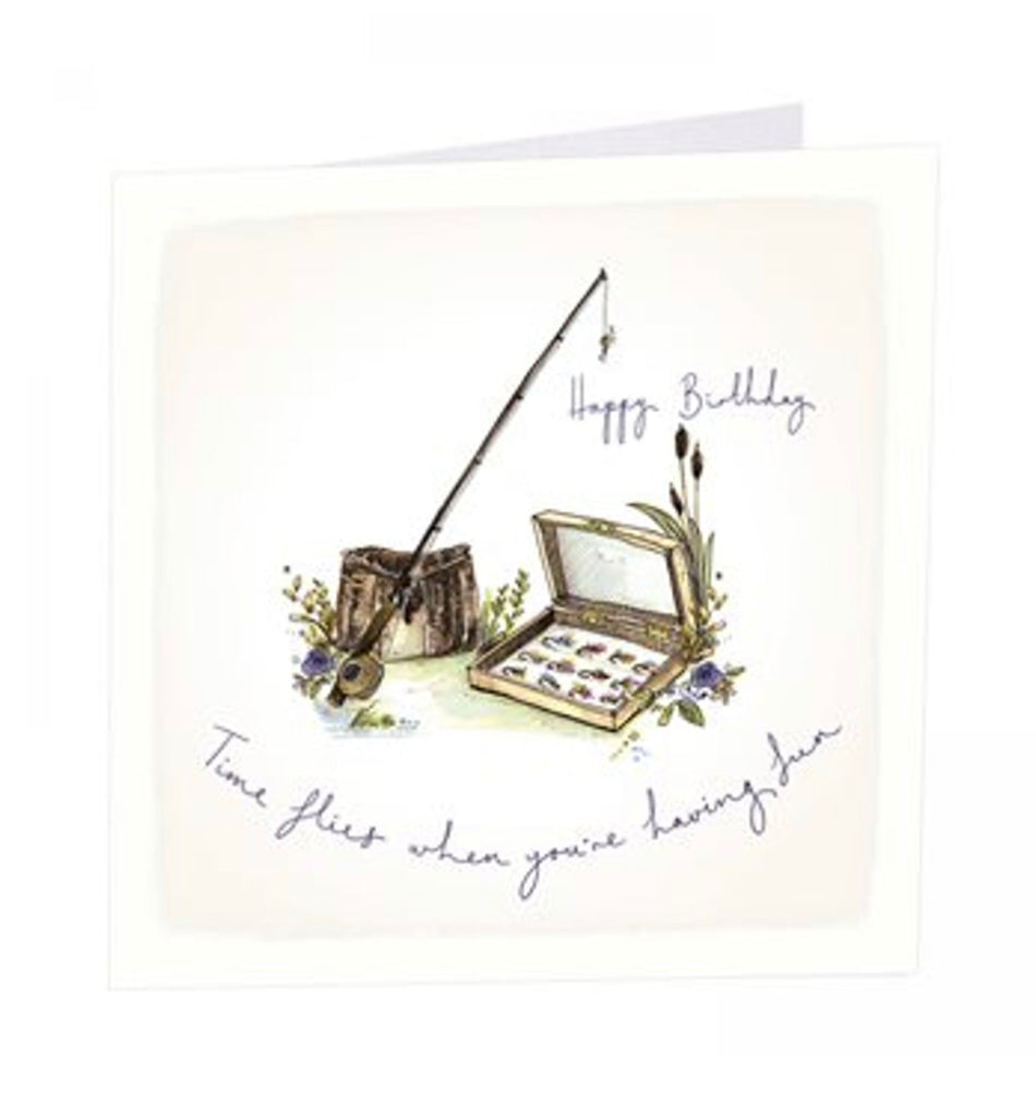 Time flies when you’re having fun. Fly fishing birthday card