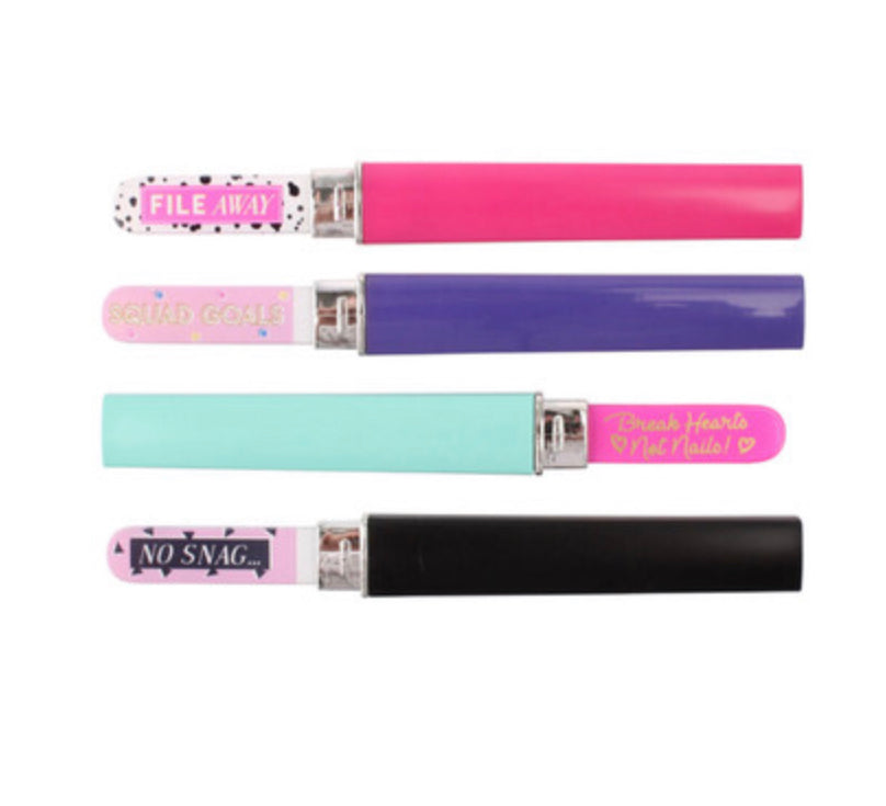 Glass nail file, File away, squad goals, break hearts not nails & no snag