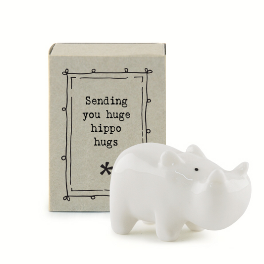 Sending you hippo hugs . Ceramic hippopotamus matchbox keepsake by East of India