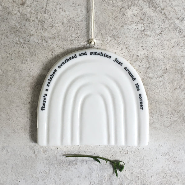 East of India 'There’s A Rainbow Overhead’ Rainbow Porcelain Hanger