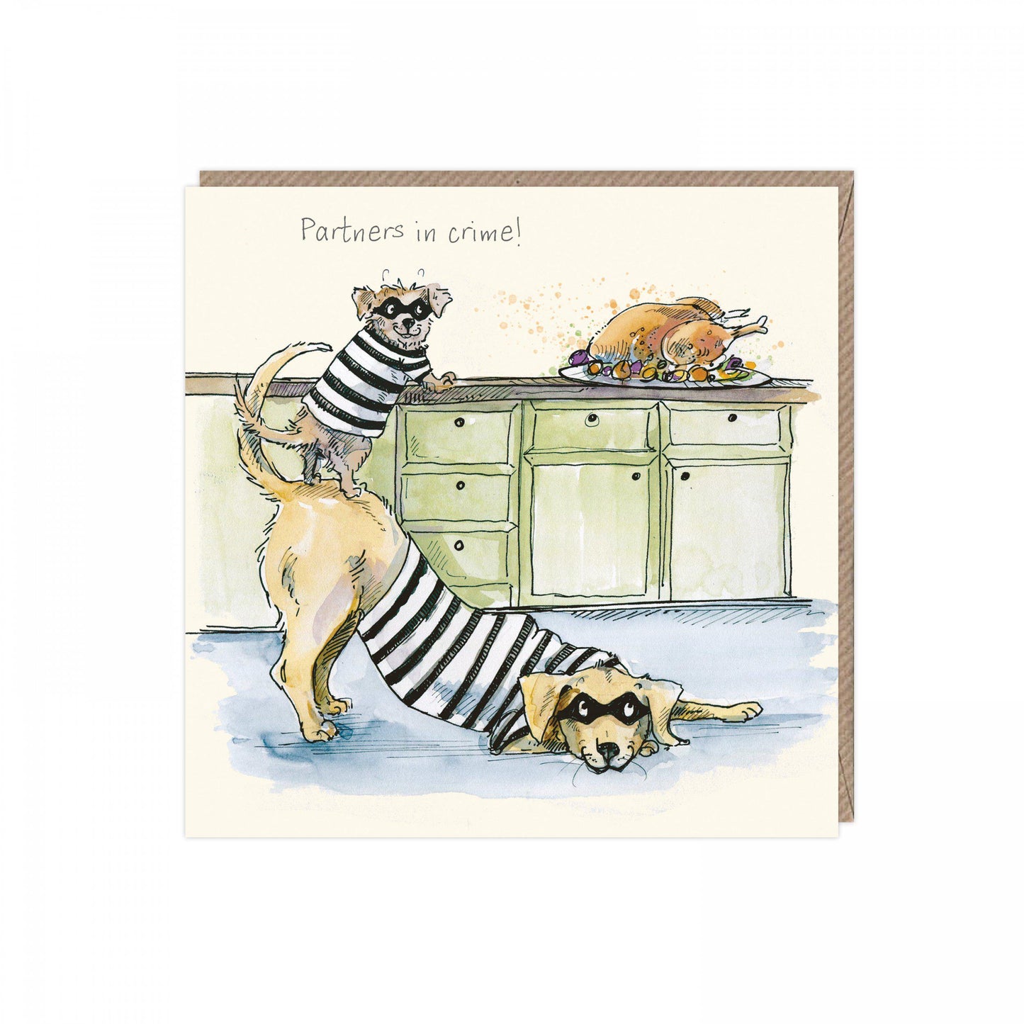 Partners in crime- dog card