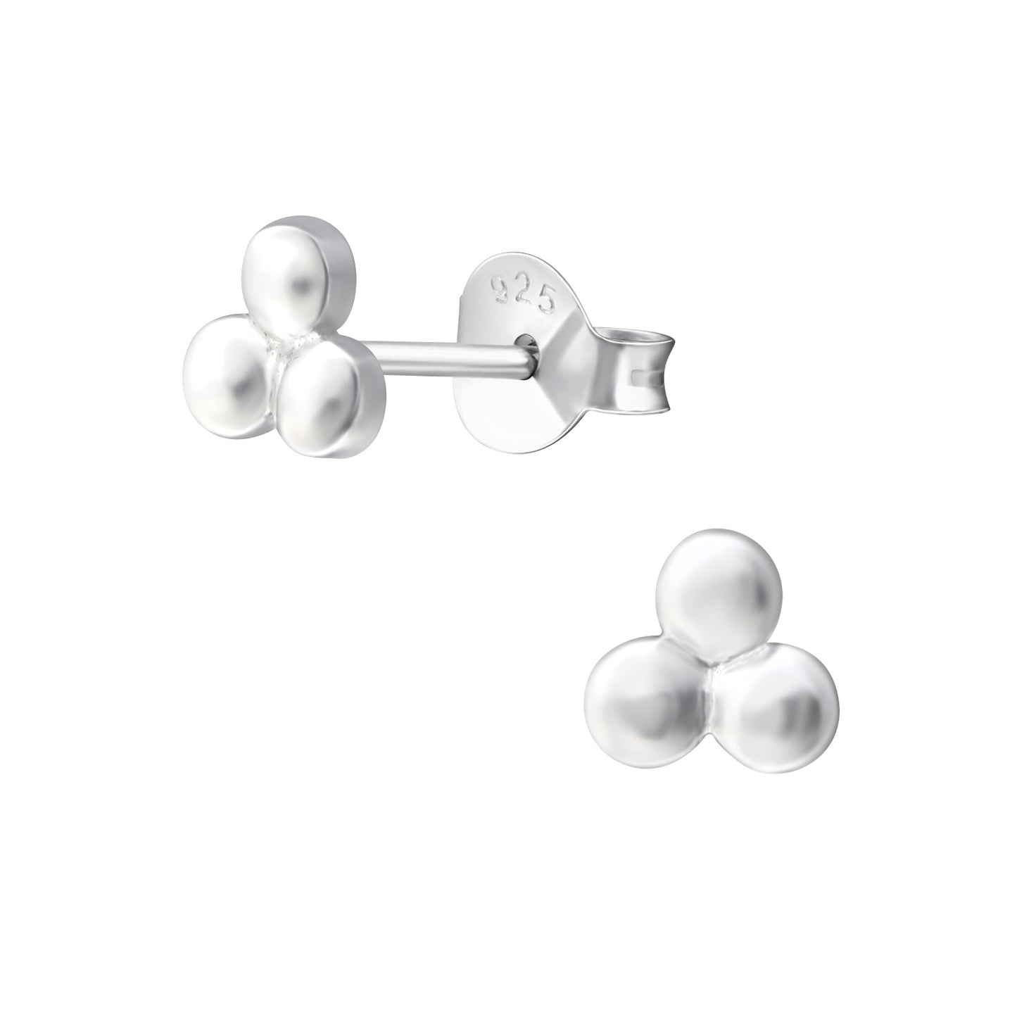 Triple ball sterling silver stud earrings