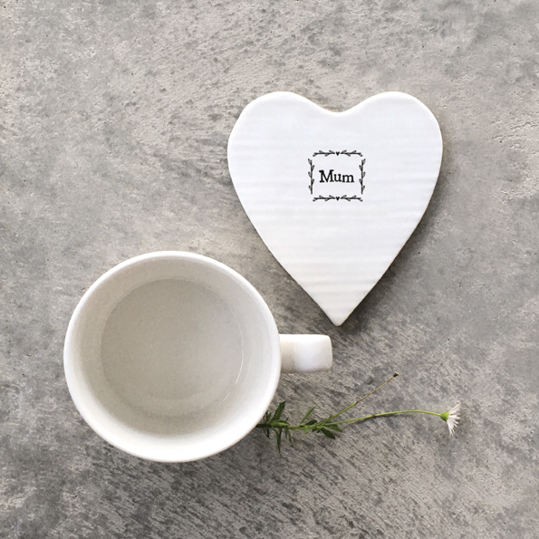 Mum heart shape East of India coaster