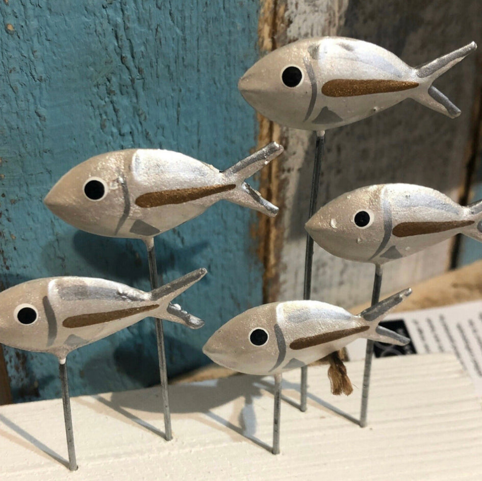 Fresh water shoal of fish. Ornament by Shoeless Joe.