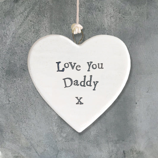 Ceramic hanging heart Love you Daddy, by East of India.