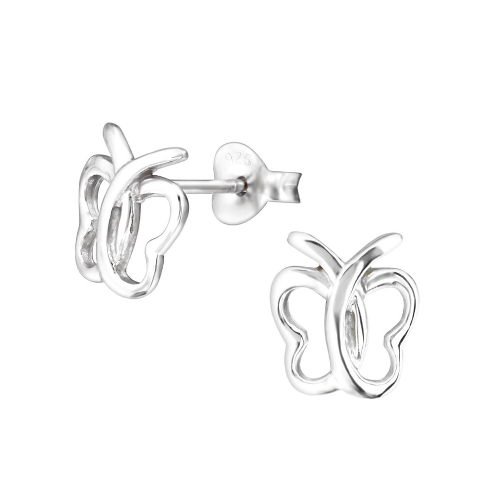 Butterfly stud sterling silver stud earrings