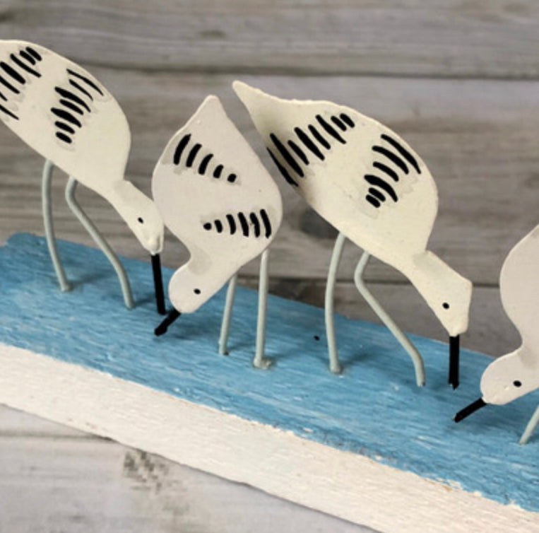 Wading avocets standing ornament by Shoeless Joe