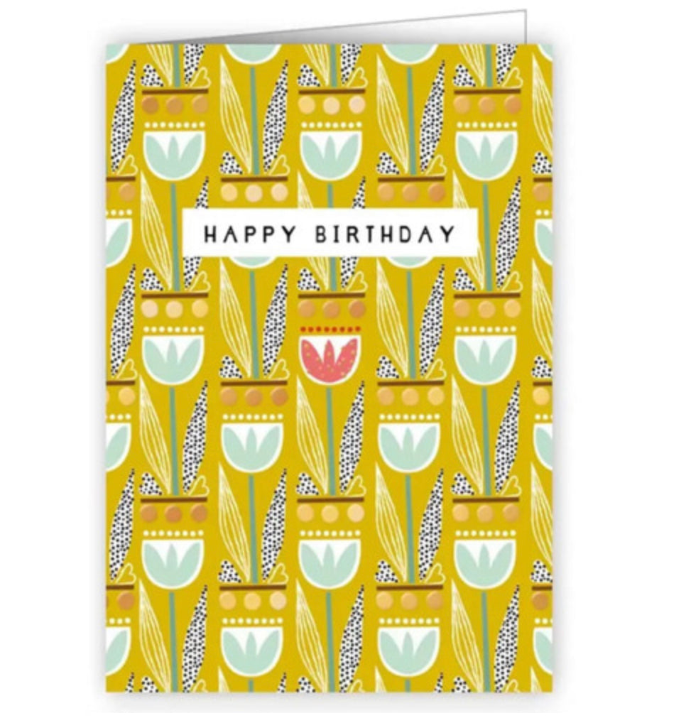 Contemporary Tulips mini birthday card