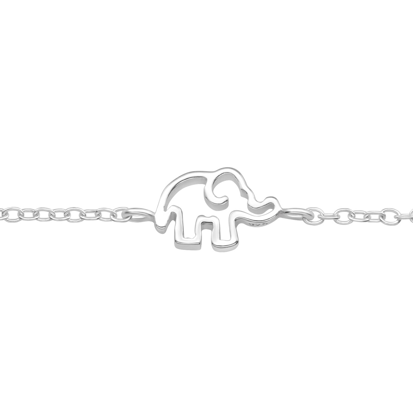 Tiny elephant charm bracelet in sterling silver
