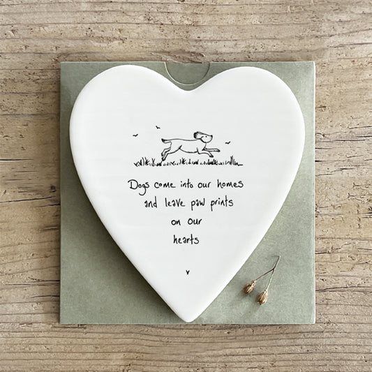 Heart shaped coaster Dogs come into our homes & leave paw prints on our hearts
