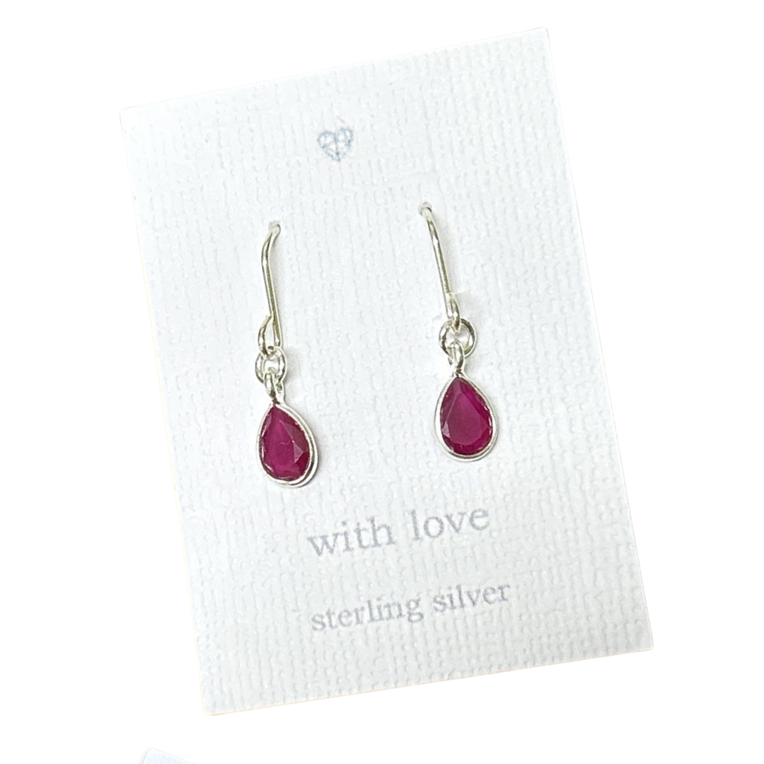 Semi precious gem stone drop earrings- sterling silver