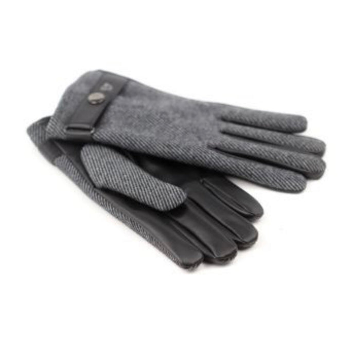 Grey twill men’s gloves