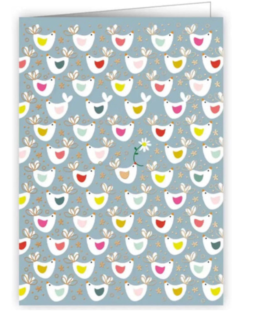 Chickens mini greetings card