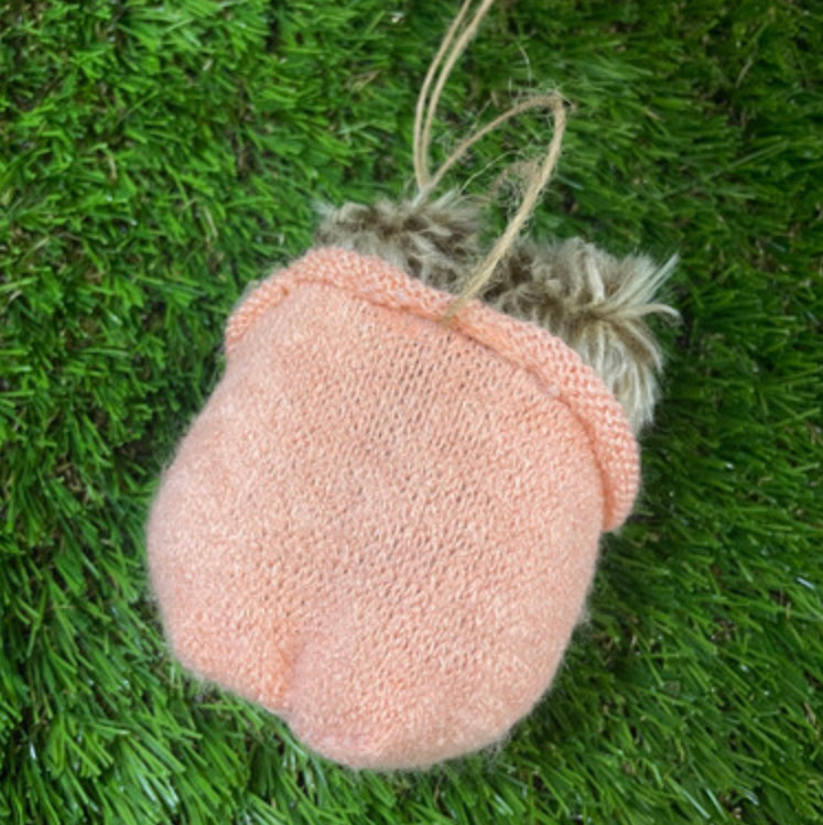Hedgehogs in a sock sleeping bag hanging decoration by Shoeless Joe