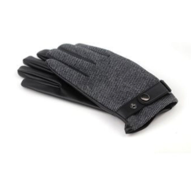 Grey twill men’s gloves