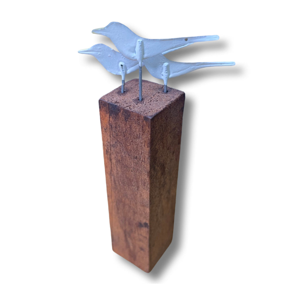 Three gulls on a post. Seagull ornament by Shoeless Joe